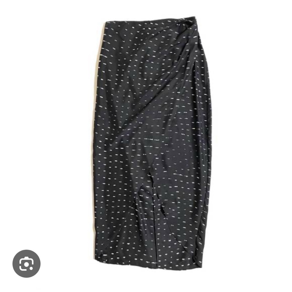 100% Silk Faux Wrap Tulip Hem Midi Skirt size S